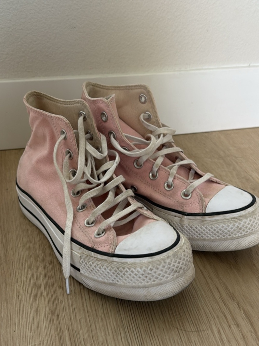 Converse Pink High-Top Platform Canvas Sneakers